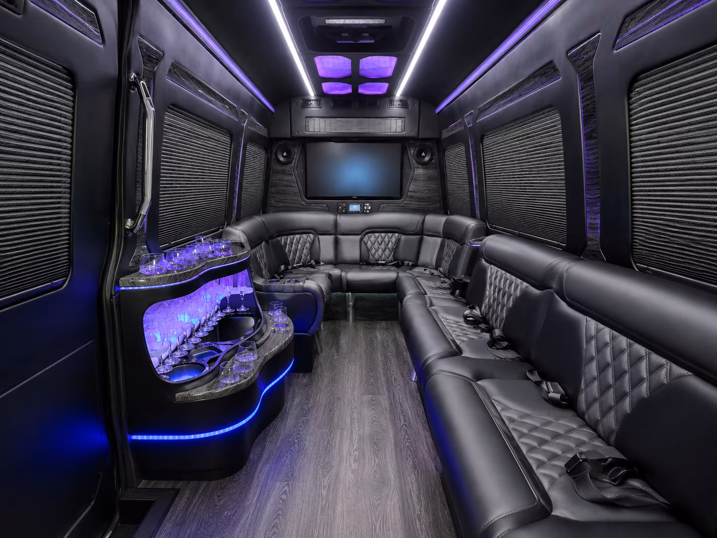 tyler 50 passenger party bus interior